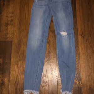 floral bottom ripped jeans